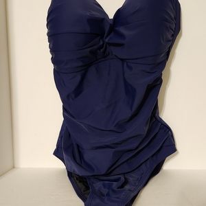 Relleciga Swimsuit Women's Blue Tummy Control One Piece Size L